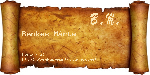 Benkes Márta névjegykártya
